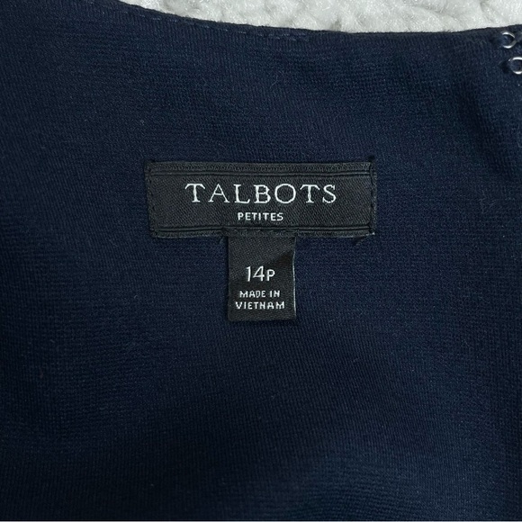 Talbots EMBROIDERED FLOUNCE-SLEEVE SHIFT DRESS Event Wedding Guest Party 14P - Picture 5 of 12